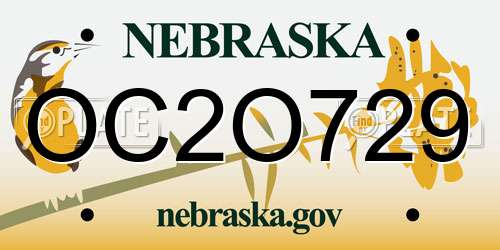 OC2O729 Nebraska License Plate