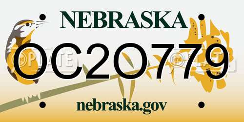 OC2O779 Nebraska License Plate