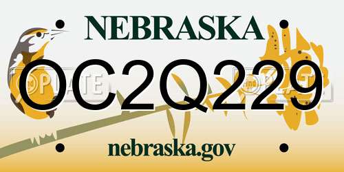 OC2Q229 Nebraska License Plate