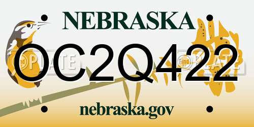 OC2Q422 Nebraska License Plate