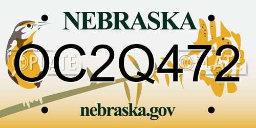 OC2Q472 Nebraska License Plate