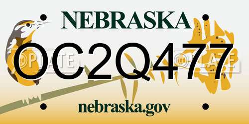 OC2Q477 Nebraska License Plate
