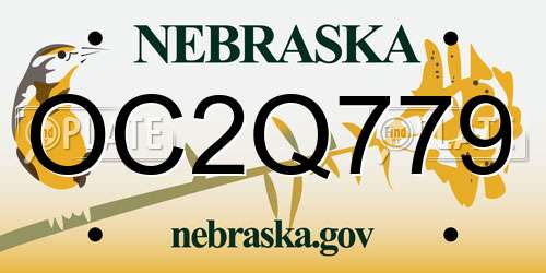 OC2Q779 Nebraska License Plate