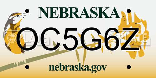OC5G6Z Nebraska License Plate