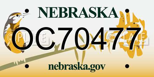 OC70477 Nebraska License Plate