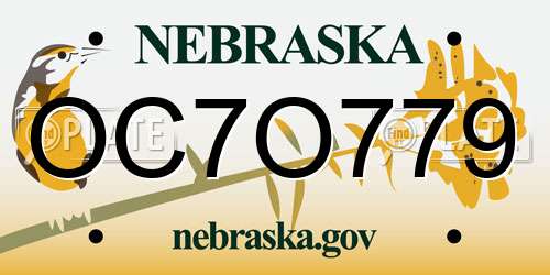 OC7O779 Nebraska License Plate