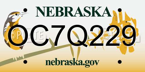 OC7Q229 Nebraska License Plate