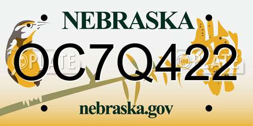 OC7Q422 Nebraska License Plate