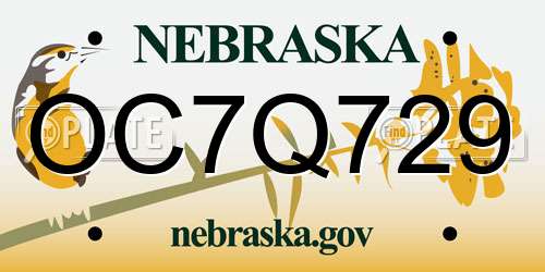OC7Q729 Nebraska License Plate