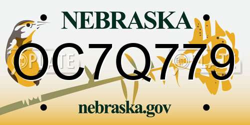 OC7Q779 Nebraska License Plate