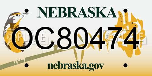 OC80474 Nebraska License Plate