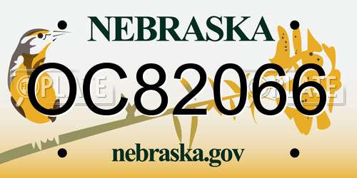 OC82066 Nebraska License Plate