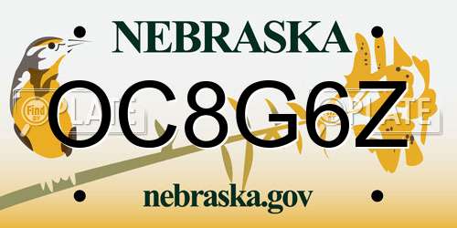 OC8G6Z Nebraska License Plate