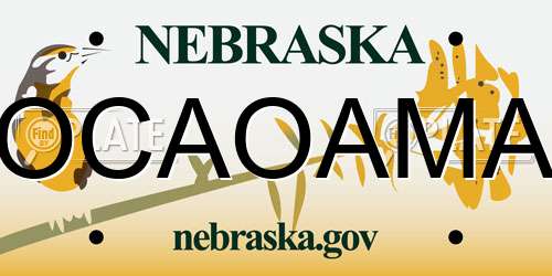 OCAOAMA Nebraska License Plate