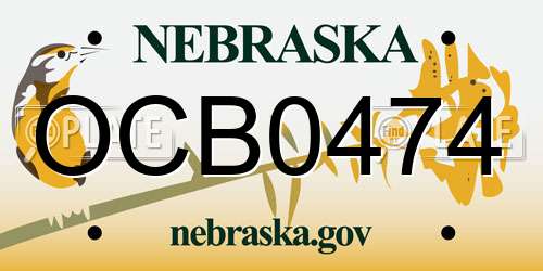 OCB0474 Nebraska License Plate