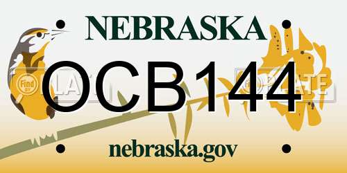 OCB144 Nebraska License Plate