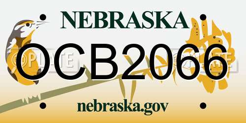OCB2066 Nebraska License Plate