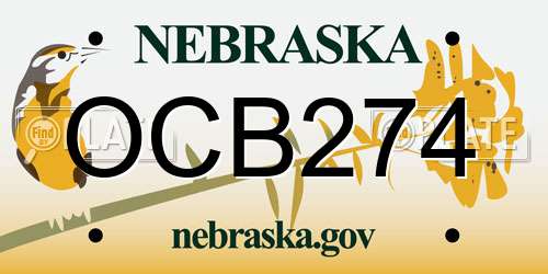 OCB274 Nebraska License Plate