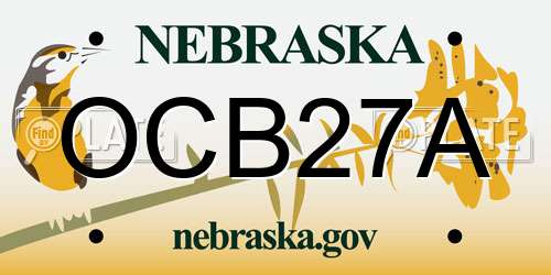 OCB27A Nebraska License Plate