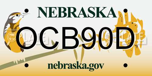 OCB90D Nebraska License Plate