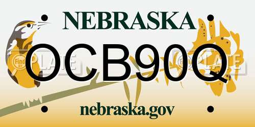 OCB90Q Nebraska License Plate