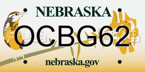 OCBG62 Nebraska License Plate
