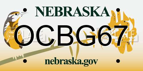 OCBG67 Nebraska License Plate