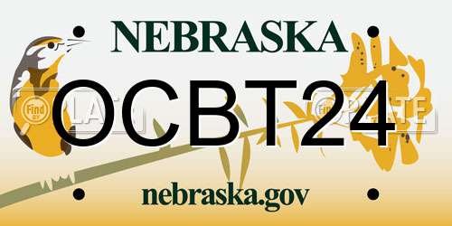 OCBT24 Nebraska License Plate