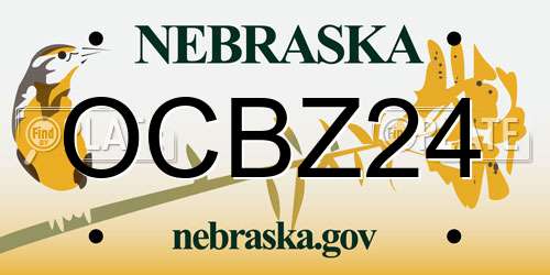 OCBZ24 Nebraska License Plate