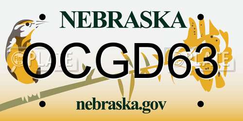 OCGD63 Nebraska License Plate