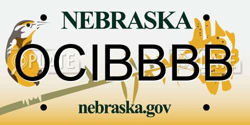 OCIBBBB Nebraska License Plate