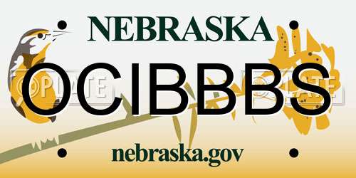 OCIBBBS Nebraska License Plate