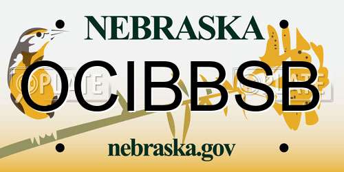 OCIBBSB Nebraska License Plate