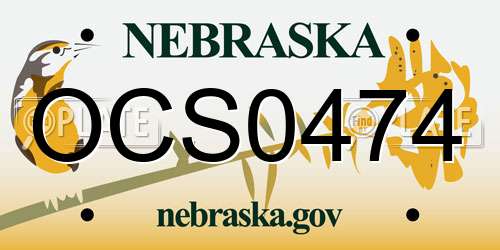 OCS0474 Nebraska License Plate