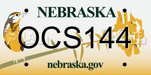 OCS144 Nebraska License Plate