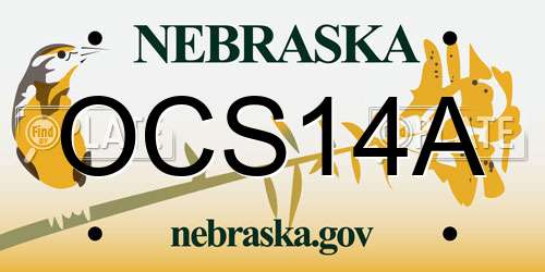 OCS14A Nebraska License Plate