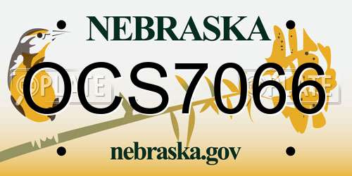 OCS7066 Nebraska License Plate