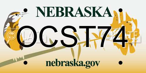 OCST74 Nebraska License Plate