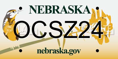 OCSZ24 Nebraska License Plate