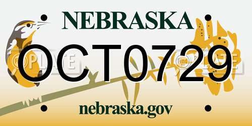 OCT0729 Nebraska License Plate