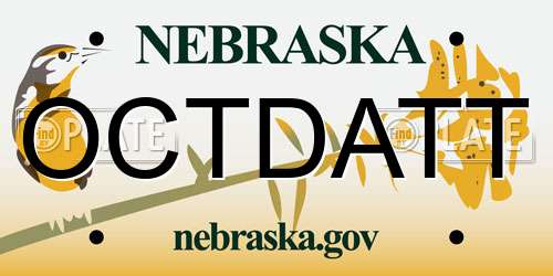 OCTDATT Nebraska License Plate