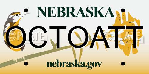 OCTOATT Nebraska License Plate