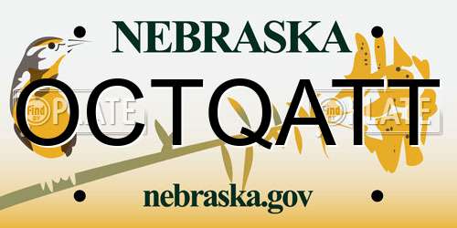 OCTQATT Nebraska License Plate