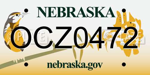 OCZ0472 Nebraska License Plate