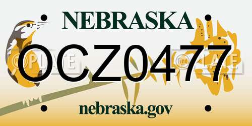 OCZ0477 Nebraska License Plate