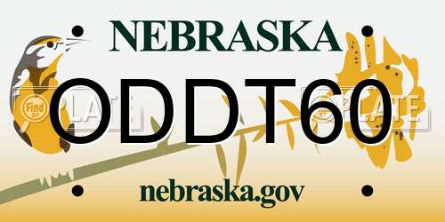 ODDT60 Nebraska License Plate