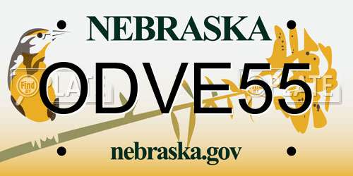 ODVE55 Nebraska License Plate