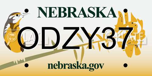 ODZY37 Nebraska License Plate