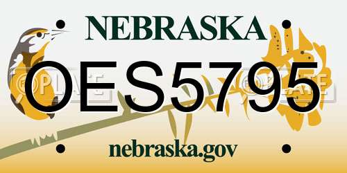 OES5795 Nebraska License Plate