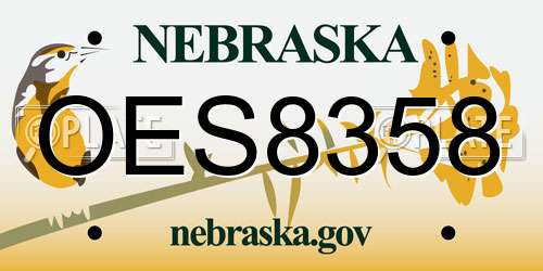 OES8358 Nebraska License Plate